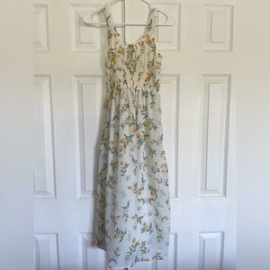 Lemon Print Midi Dress